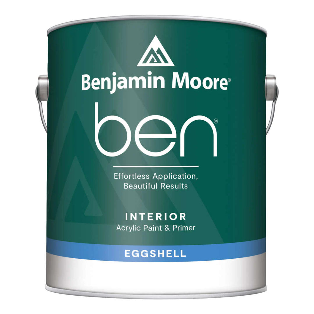 An effortless painting experience from start to finish – easy to apply, easy to touch up, easy to maintain. Benjamin Moore premium is more achievable than ever with Ben's smooth application, extended open time, exceptional touch-up, and scuff-resistance. And Ben delivers Benjamin Moore's stunning 3,500-plus colors with zero VOCs and low odor.