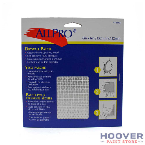 Allpro self adhesive metal wall patch to cover up to a 4 inch hole.