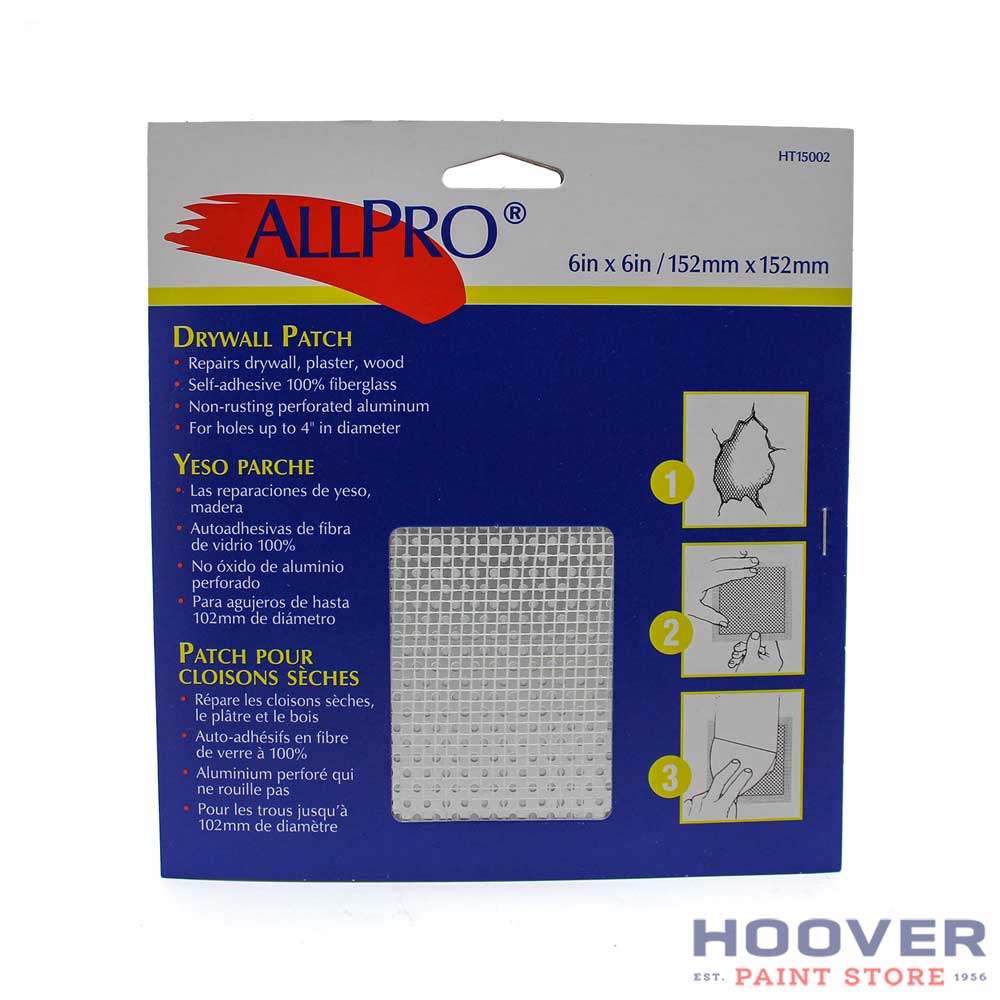 Allpro self adhesive metal wall patch to cover up to a 4 inch hole.