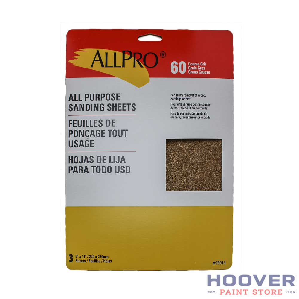 Allpro 9x11 Handy Pack All Purpose Sandpaper